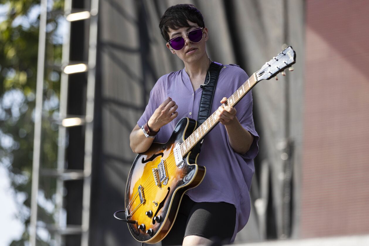 Frances Quinlan of Hop Along performs on day one of the Pitchfork Music Festival.